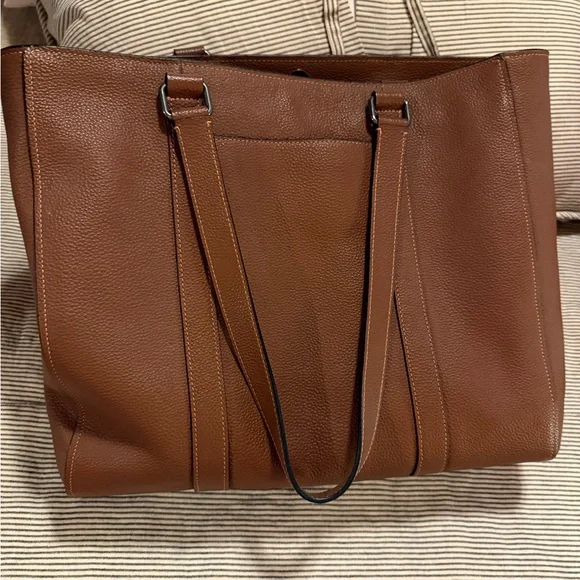 Coach Brown Pebbled Leather Tote - Picture 3 of 7